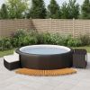 Hot Tub Surround Black Poly Rattan and Solid Wood Acacia