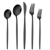 Holocky Black Silverware Set 20pcs Cutlery Set Stainless Steel Flatware