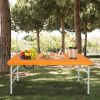 4ft Orange Portable Folding Table Indoor&Outdoor Maximum Weight 135KG Foldable Table for Camping