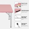 4ft Pink Portable Folding Table Indoor&Outdoor Maximum Weight 135KG Foldable Table for Camping