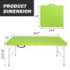 4ft Green Portable Folding Table Indoor&Outdoor Maximum Weight 135KG Foldable Table for Camping