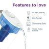 7 Cup Pitcher Filtration System, W 9.6" x H 10.1" x L 4.5", Blue,