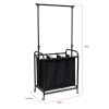 Oceanstar 3-Bag Rolling Laundry Sorter with Adjustable Hanging Bar, Bronze