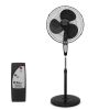 18" Oscillating Stand Fan with Remote Control Black