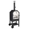 Outdoor Wood Fired Pizza Oven with Pizza Stone; Pizza Peel; Grill Rack; and Waterproof Cover