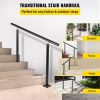 Stair Handrail Outdoor Handrail Aluminum Fits 1-3 Steps 3ft Railing Adjustable