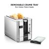 2-Slice Digital Pop-Up Toaster, Stainless Steel, Bagel Sized Slots, Removable Crumb Tray