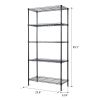 5-Tier Wire Shelving - Flat Black - Heavy Duty Shelf - Wide Adjustable Rack Unit - Kitchen Storage