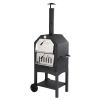 Outdoor Wood Fired Pizza Oven with Pizza Stone; Pizza Peel; Grill Rack; and Waterproof Cover