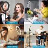 9 inch Ring Light with Stand and Phone Holder, 50" Tripod with Remote