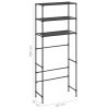 3-Tier Storage Rack over Laundry Machine Black 27.2"x11"x66.5"