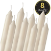 Straight Ivory Candlesticks, 6" Ivory Candles, 5 Hour Burning, for Wedding, and Home Decor, 8 Pack