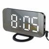 Digital LED Alarm Clock Mirror 2 USB Charger Ports Night Light LED Table Clock Snooze Function Adjustable Brightness Desk Clocks