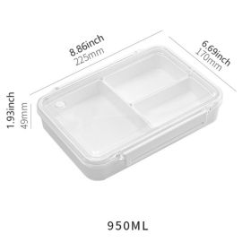 Microwaveable Lunch Box Divided Fruit Box Pupils Portable Lunch Box Fresh-keeping Box (Sizes: 950ml)