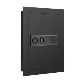 Digital Flat Recessed Wall Safe Security Lock Gun Cash Box (Color: Black)