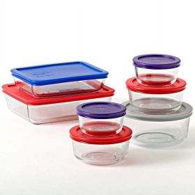 Simply Store Glass Storage Container Set with Lids, 14 Piece (Color: Multicolor)