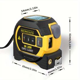 High Precision Laser Tape Measure 3in1 Rangefinder (Model: 5m Steel Tape + 100m Laser Ranging)