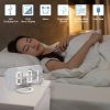 Digital LED Alarm Clock Mirror 2 USB Charger Ports Night Light LED Table Clock Snooze Function Adjustable Brightness Desk Clocks