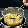 1pc Frying Strainer Basket Frying Net Hedge Noodle Spoon Frying Net Frying Basket Frying Leak Net French Fries Kitchen Foldable