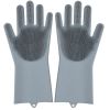 1pair Kitchen Silicone Dishwashing Gloves; Housework Cleaning Waterproof Insulation Magic Gloves; Dishwashing Brush